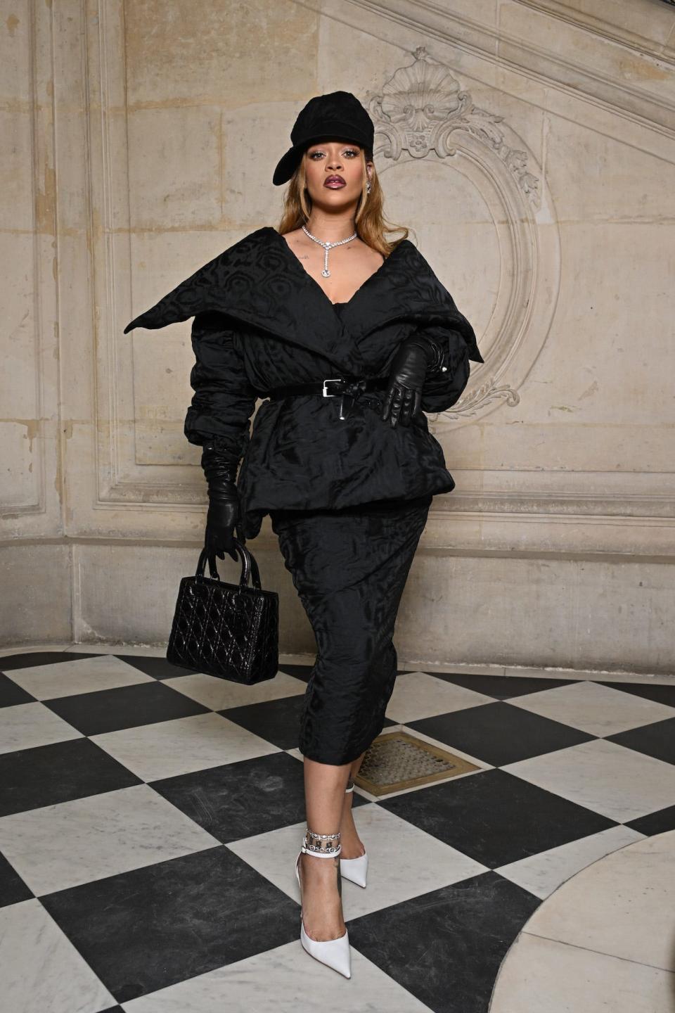 Rihanna attends the Christian Dior Haute Couture show during Paris Fashion Week 2024.