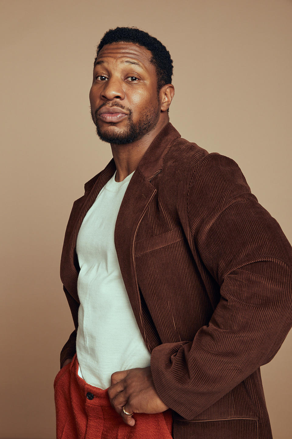 Closeup of Jonathan Majors