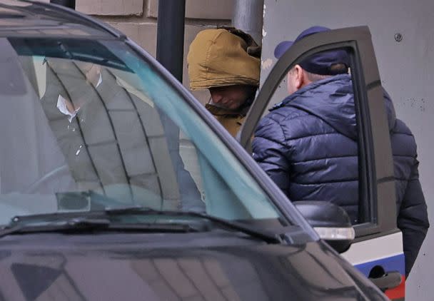 PHOTO: Reporter for U.S. newspaper The Wall Street Journal Evan Gershkovich, detained on suspicion of espionage, leaves a court building in Moscow, Russia, March 30, 2023. (Evgenia Novozhenina/Reuters)