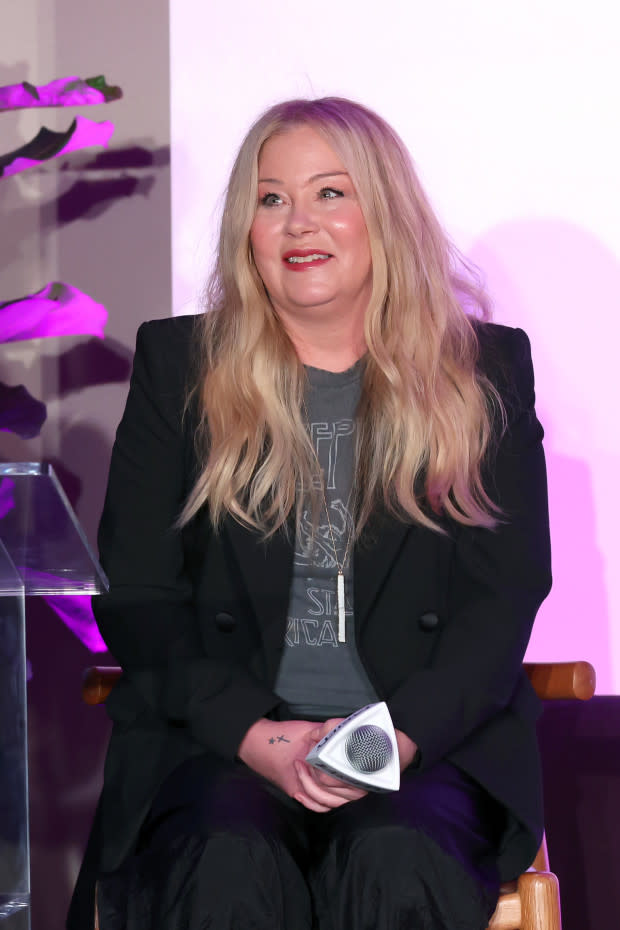 Christina Applegate sits onstage during Variety's TV FYC Fest on June 07, 2023 in Los Angeles, California.<p>Phillip Faraone/Variety via Getty Images</p>