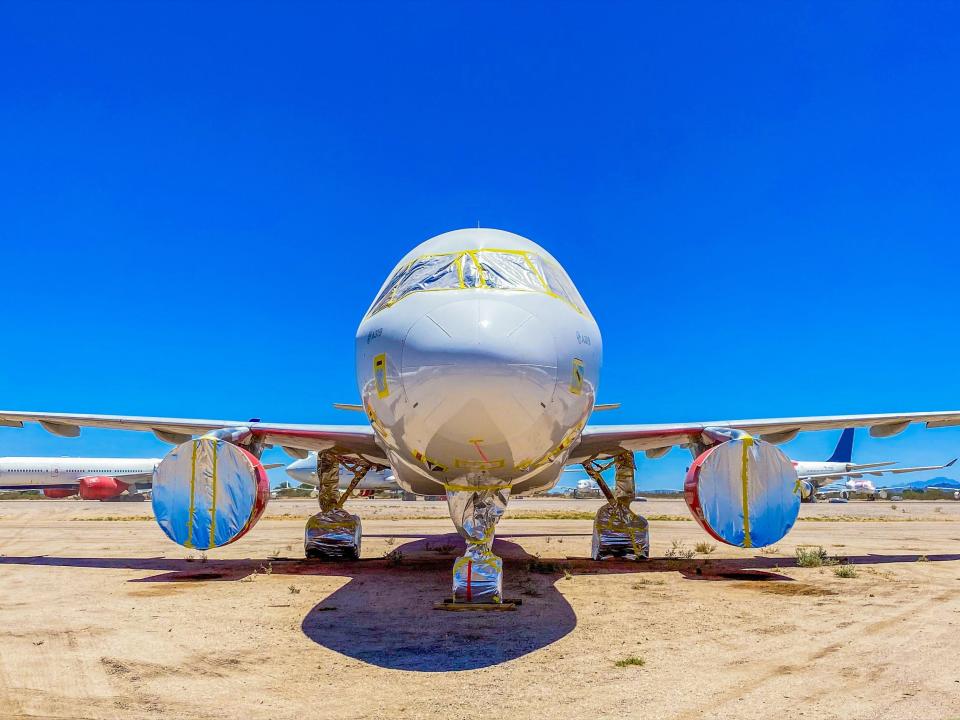 A stored aircraft in Pinal Airpark in Marana, Arizona — Pinal Airpark Tour 2021