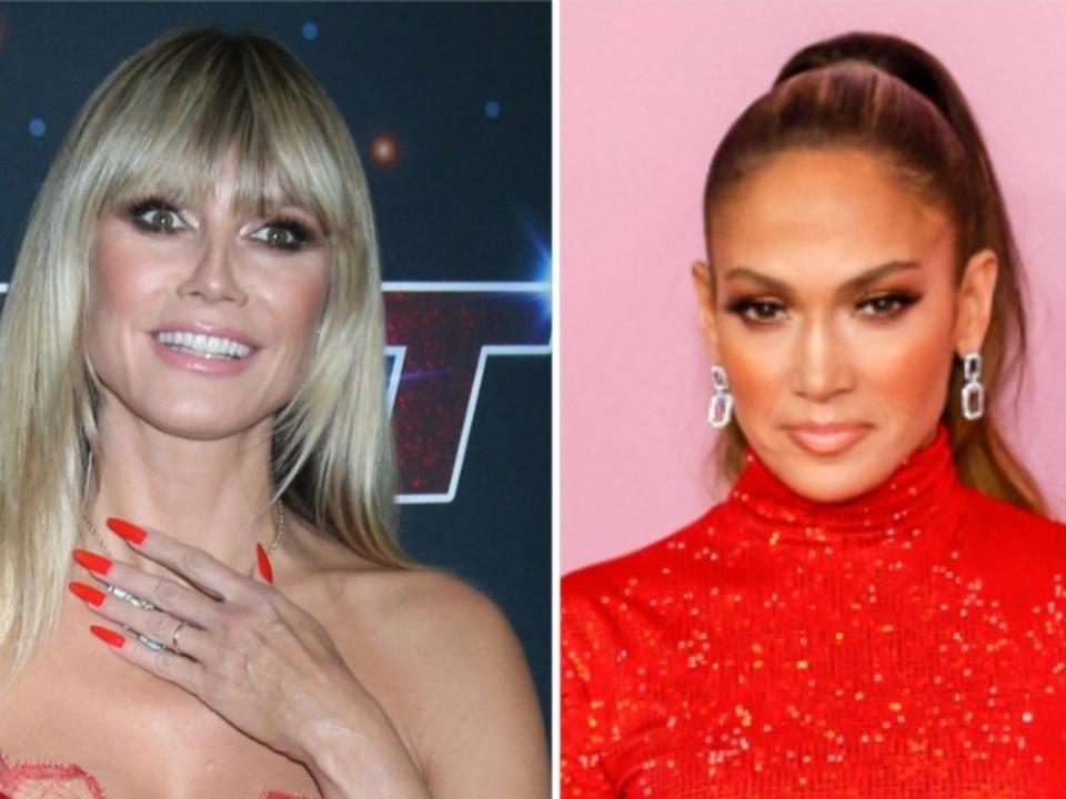 Heidi Klum (l.) und Jennifer Lopez sind zwei der vielen Stars, die am Vatertag etwas gepostet haben. (Bild: Ovidiu Hrubaru/Shutterstock.com / Kathy Hutchins/Shutterstock)