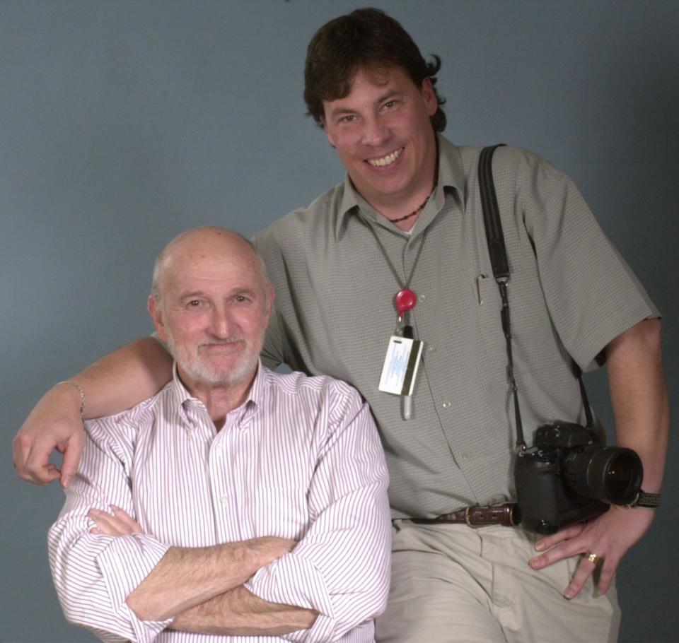 Charles Anderson, executive editor with the StarNews and Jamie Moncrief, chief photographer, shortly before Anderson's retirement in 2001.