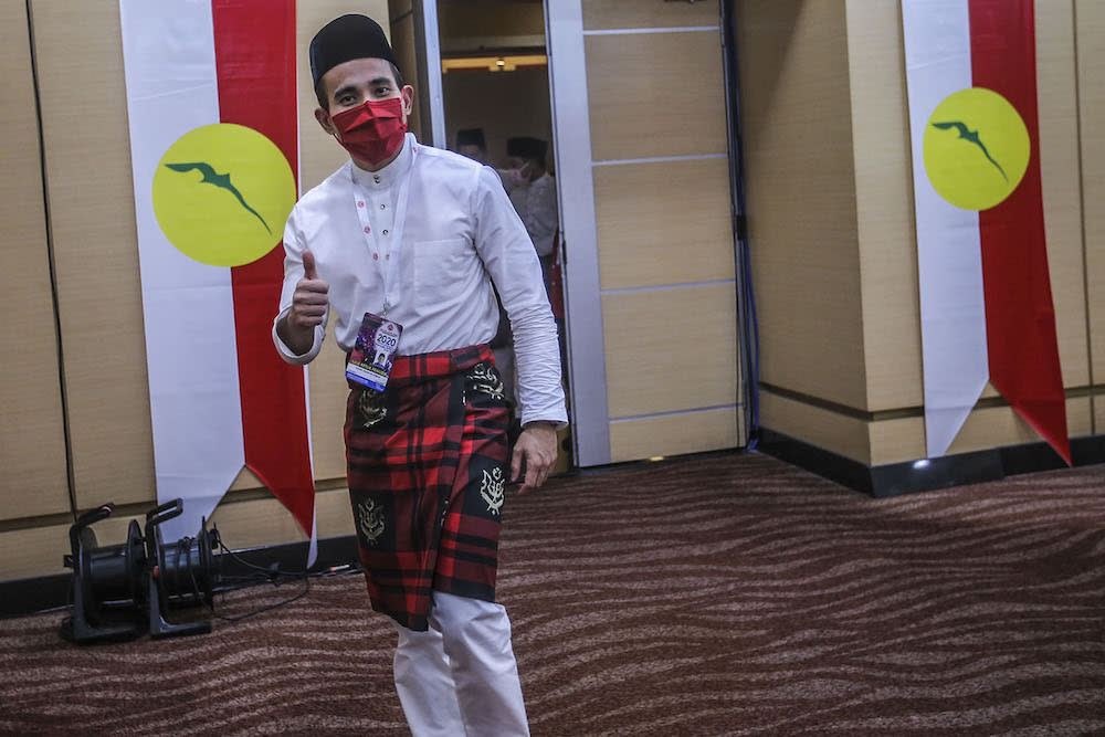 Umno information chief Shahril Hamdan is pictured at the 2020 Umno annual general meeting in Kuala Lumpur March 27, 2021. —Photo by Hari Anggara.