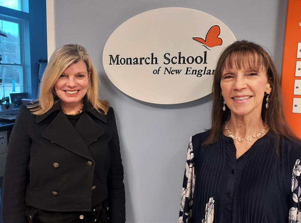 Gail Vanhoy Carolan, left, and Diane Bessey, Monarch School of New England's executive director.