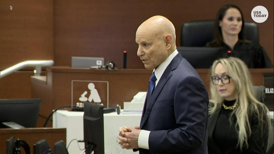 Mike Satz, the lead prosecutor in the Nikolas Cruz trial, gives an opening statement during testimony on Monday in Fort Lauderdale.