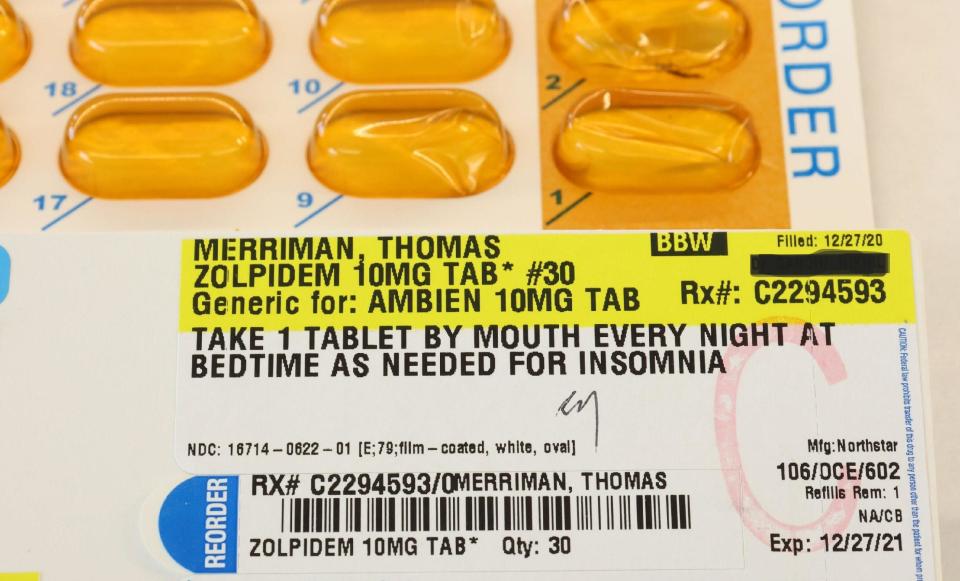 Tom Merriman's Zolpidem prescription / Credit: San Diego Superior Court North County Division