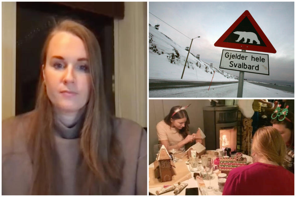 Cecilia Blomdahl said people in Svalbard have been able to 'live relatively normally' with it being one of the few places in the world without a COVID case. (Zoom/Reuters/TikTok: @sejsejlija)