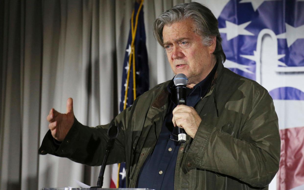 Steve Bannon has launched a political organisation, the Movement, to rally nationalist and populist voters in European Parliament elections next May - FR158029 AP