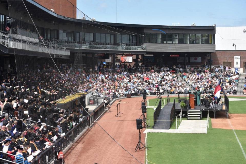 Methodist University held its commencement ceremony on May 7, 2022 at commencement at Segra Stadium in downtown Fayetteville.