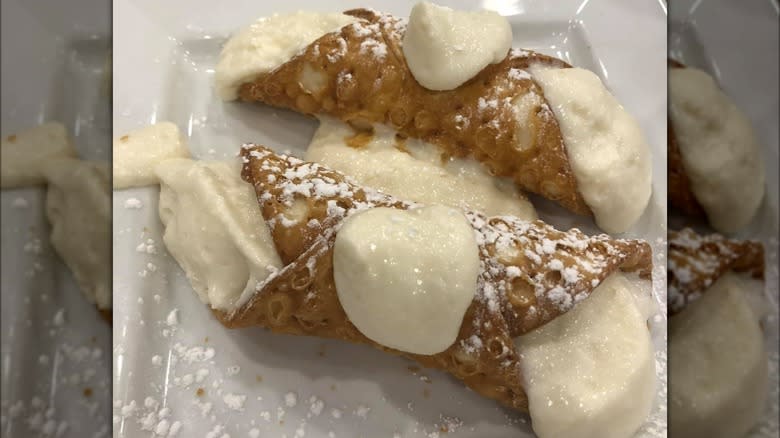 Close-up of a cannoli