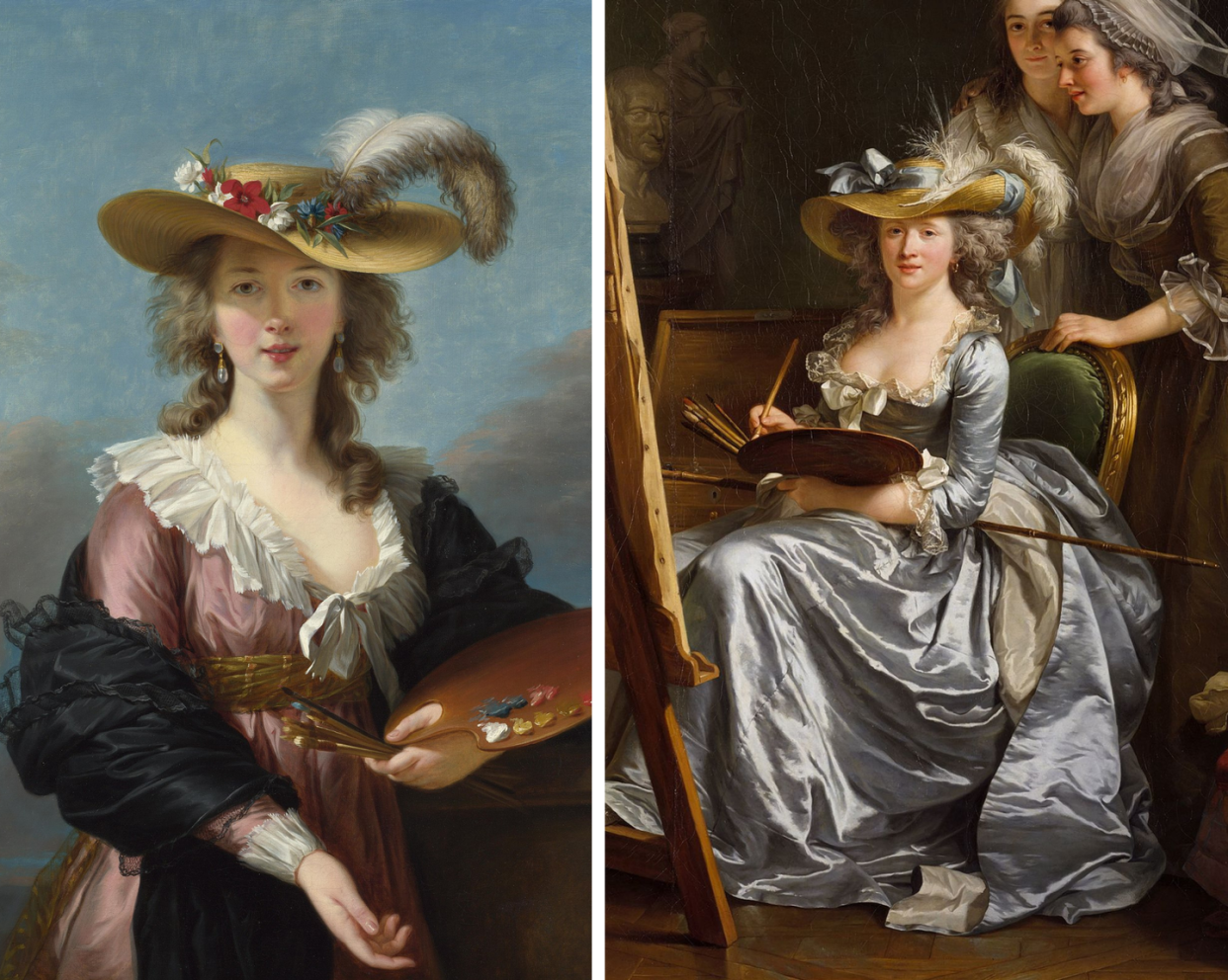 <span class="caption">Autorretratos de Elisabeth Vigée-Lebrun y Adélaide Labille-Guiard.</span> <span class="attribution"><span class="source">Wikimedia Commons</span></span>