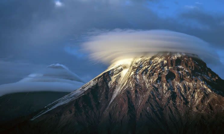 Clouds at the top of a volcano. Source: Vladimir Voychuk/Caters