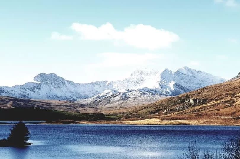 A beautiful view of Eryri's snow-clad mountains from Bod Gwynedd B&B in Betws-Y-Coed