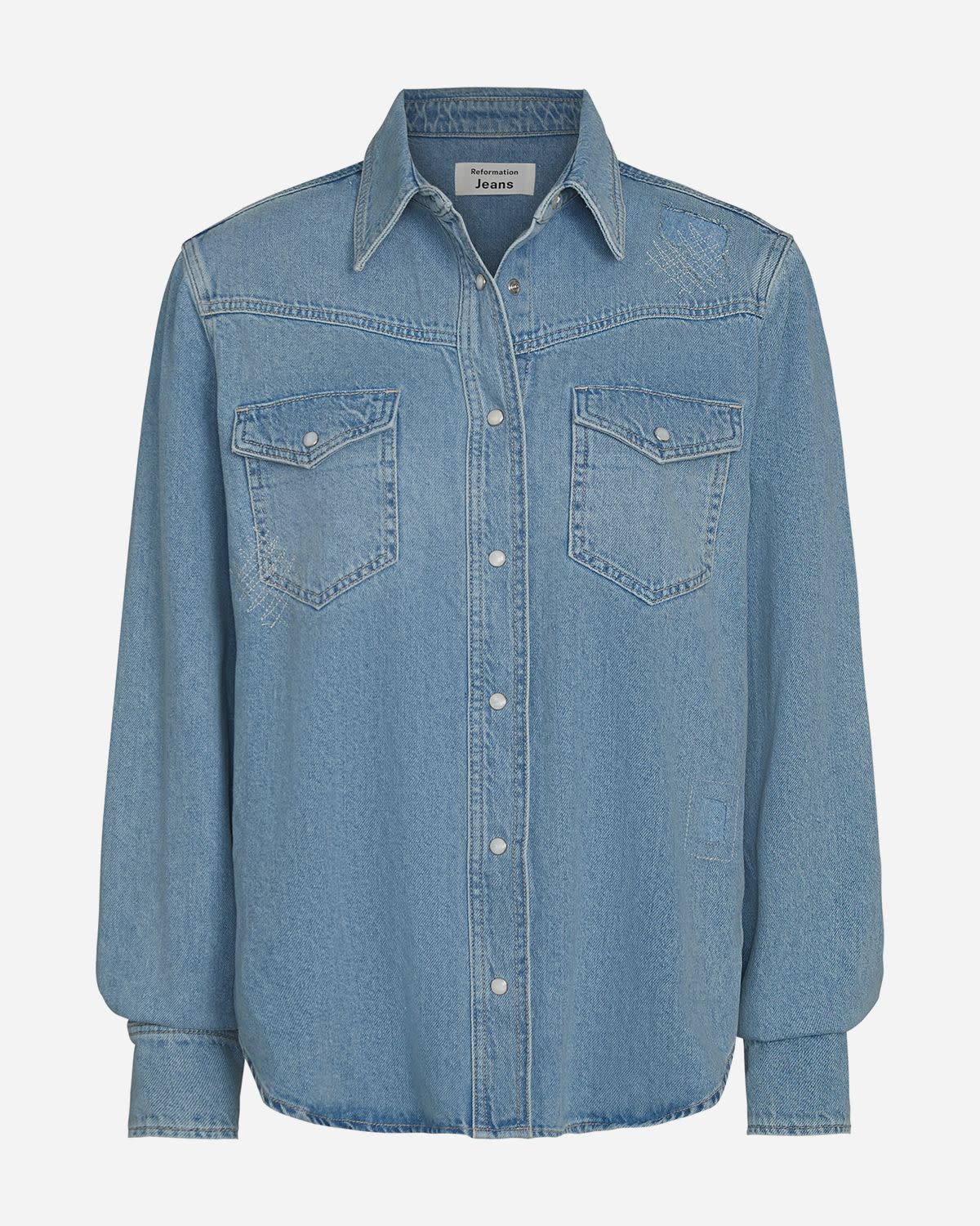 <p><a href="https://go.redirectingat.com?id=74968X1596630&url=https%3A%2F%2Fwww.thereformation.com%2Fproducts%2Fdeeper-well-denim-shirt%2F1315901NDR.html&sref=https%3A%2F%2Fwww.elle.com%2Ffashion%2Fshopping%2Fa62138714%2Freformation-kacey-musgraves-collaboration%2F" data-i13n="elm:affiliate_link;elmt:premonetized" rel="sponsored" target="_blank" data-ylk="slk:Shop Now;elm:affiliate_link;elmt:premonetized;itc:0;sec:content-canvas" class="link rapid-noclick-resp rapid-with-clickid etailiffa-link">Shop Now</a></p> <p>Deeper Well Denim Shirt </p> <p>thereformation.com</p> <p>$178.00</p>