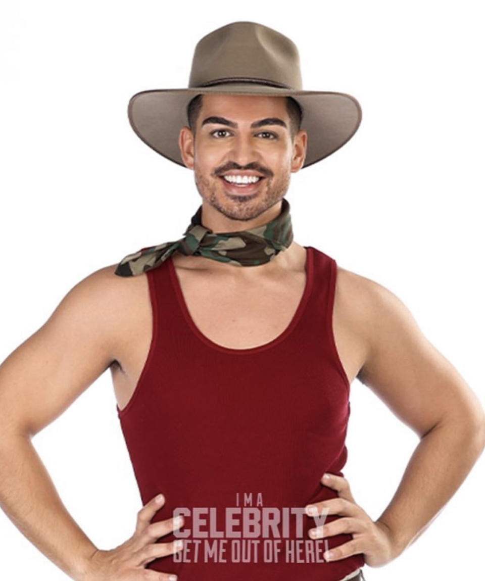 Fake influencer David Subritzky in his I'm a Celebrity... promo shots