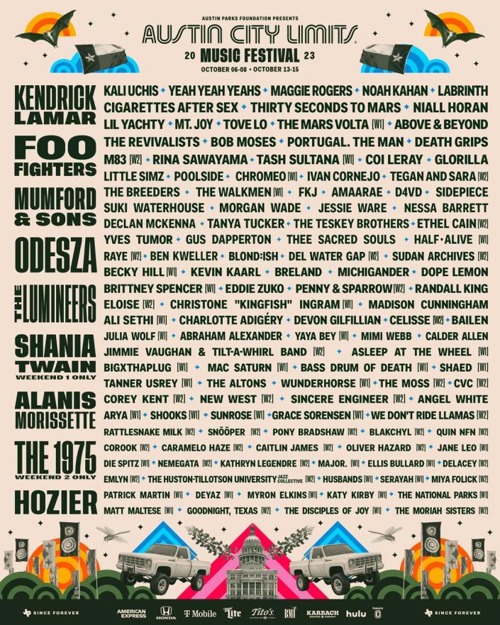 Kendrick Lamar Foo Fighters Shania Twain To Headline ACL Fest 2023   E4287b5a50c43a98e21a505240291bfa