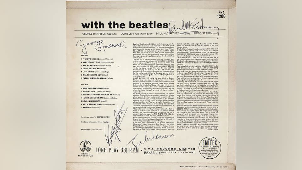 This "With the Beatles" album was signed by John Lennon and Ringo Starr. - Gotta Have Rock & Roll