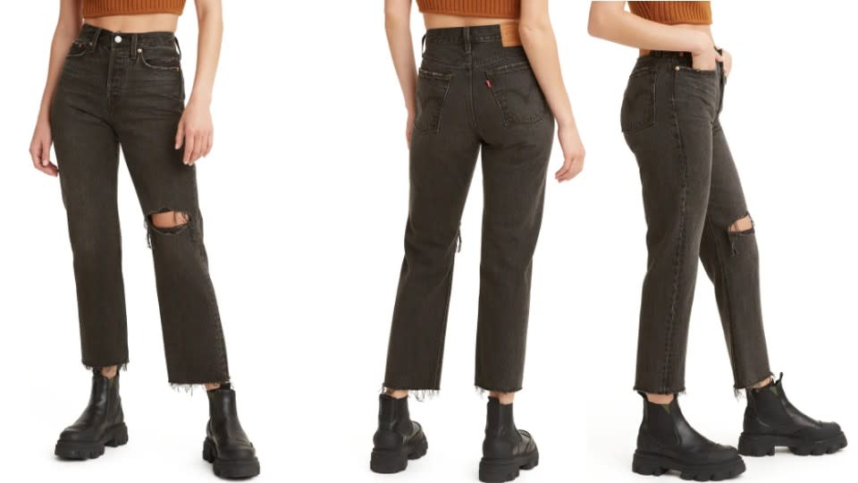 Levi's Wedgie Ripped High Waist Crop Straight Leg Crop - Nordstrom, $63 (originally $89)