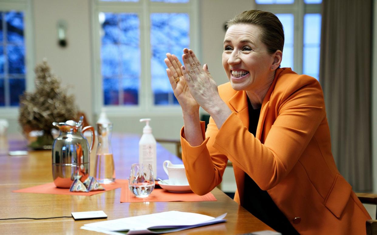 Mette Frederiksen is pushing her party to the right on immigration policy - EPA