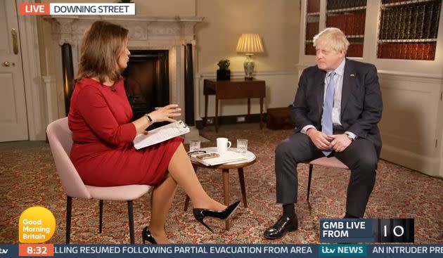 Susanna Reid and Boris Johnson speaking at 10 Downing Street (Photo: ITV)