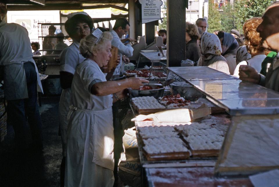 Inside the Bel-Gem waffle concession