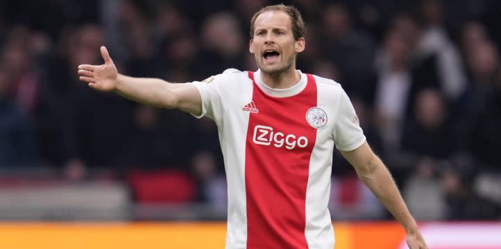 Ajax&#39;s Daley Blind during the match against PEC Zwolle at Johan Cruijff ArenA, Amsterdam, April 2022. Credit: PA Images