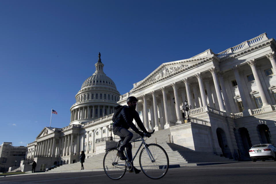 The U.S. Capitol is seen Thursday morning, Dec. 5, 2019, in Washington. House Speaker Nancy Pelosi announced Thursday that the House is moving forward to draft articles of impeachment against President Donald Trump. (AP Photo/Jose Luis Magana)