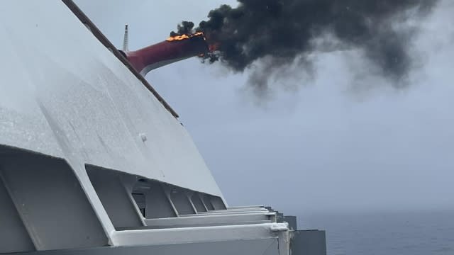Fire on Carnival Freedom cruise ship.