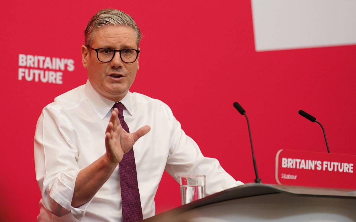 Labour leader Sir Keir Starmer during the Labour Party local elections campaign launch at the Black Country & Marches Institute of Technology in Dudley