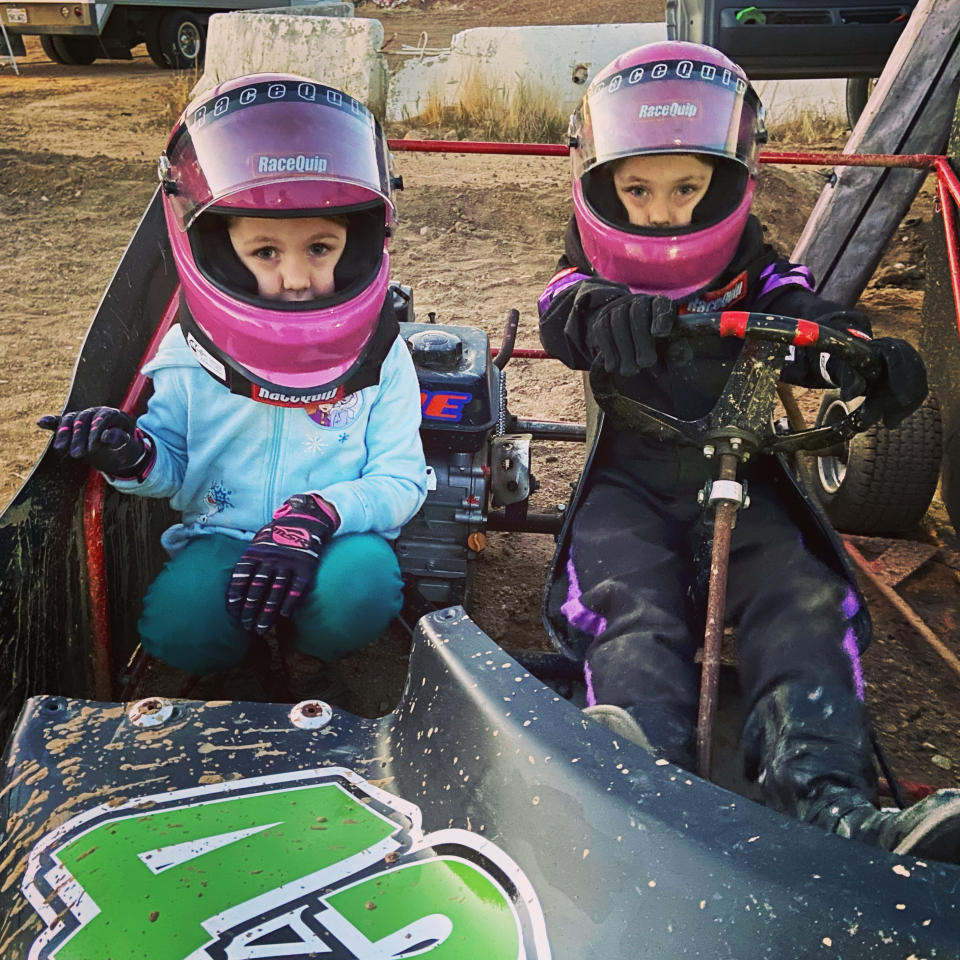 Rachel and Ashley in their racing gear ready to go (Collect/PA Real Life)