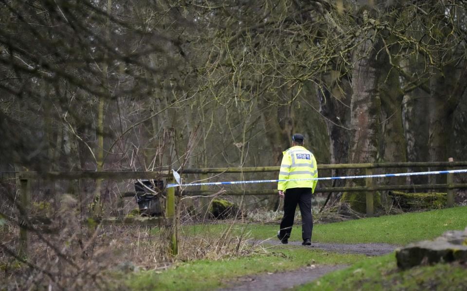 Police near the location where 16-year-old Brianna Ghey was found - Christopher Furlong/Getty Images