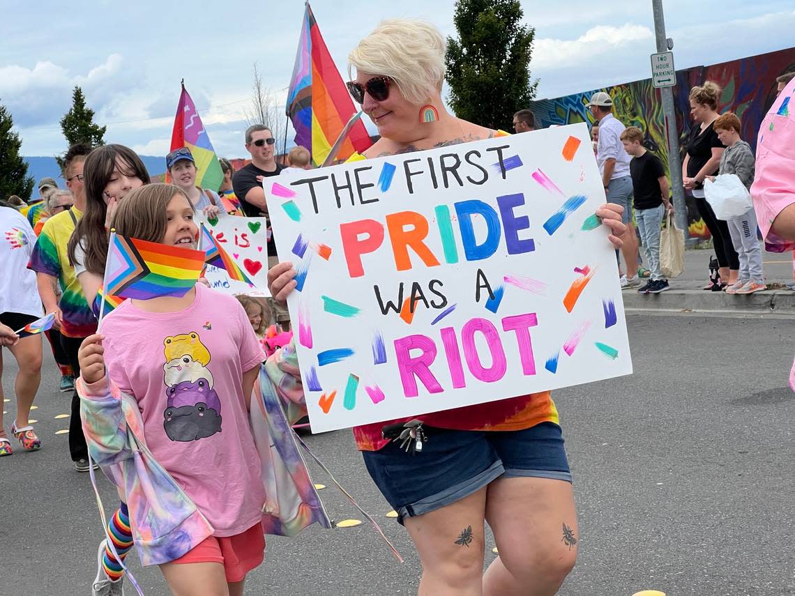 Marchers in the Bellingham Pride Parade on Sunday, July 17, from Waypoint Park to Depot Market Square.
