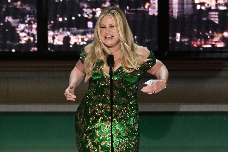 'The White Lotus' star Jennifer Coolidge accepts the Emmy for Supporting Actress in a Limited or Anthology Series or Movie