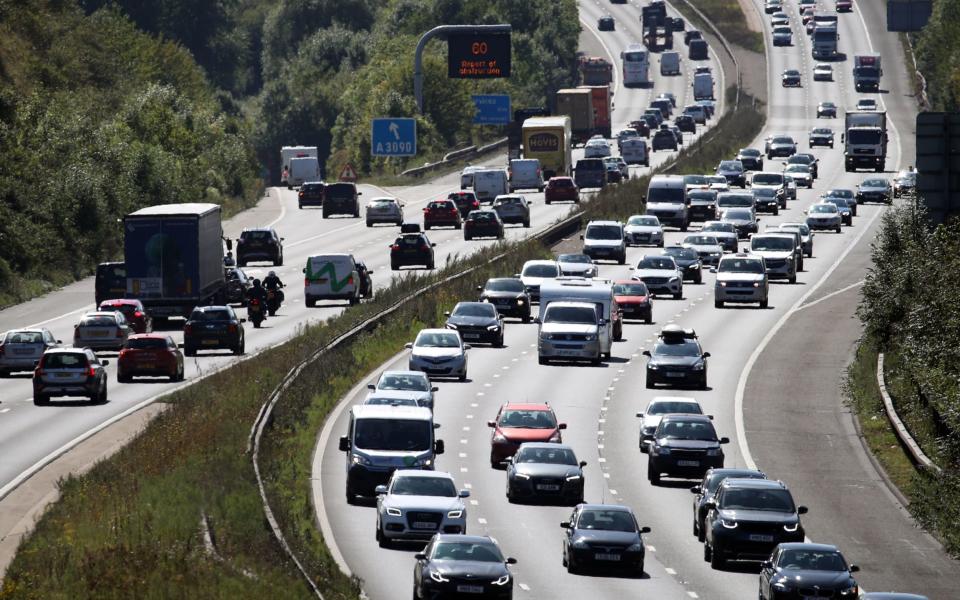 traffic along the M3 motorway