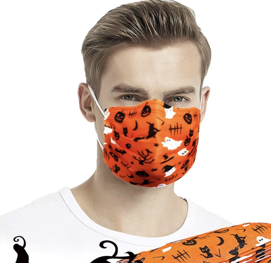 6) Halloween Face Mask, Disposable