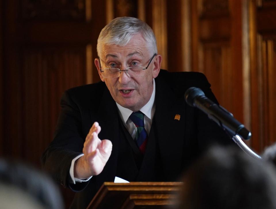 Speaker Sir Lindsay Hoyle told MPs about increased security followed protests (Yui Mok/PA) (PA Wire)