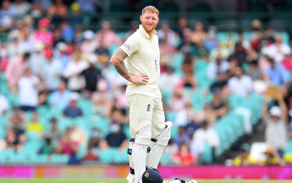 Ben Stokes batting in the fourth Test - England flight to Tasmania delayed by Sydney airport staff shortages - AAP VIA REUTERS