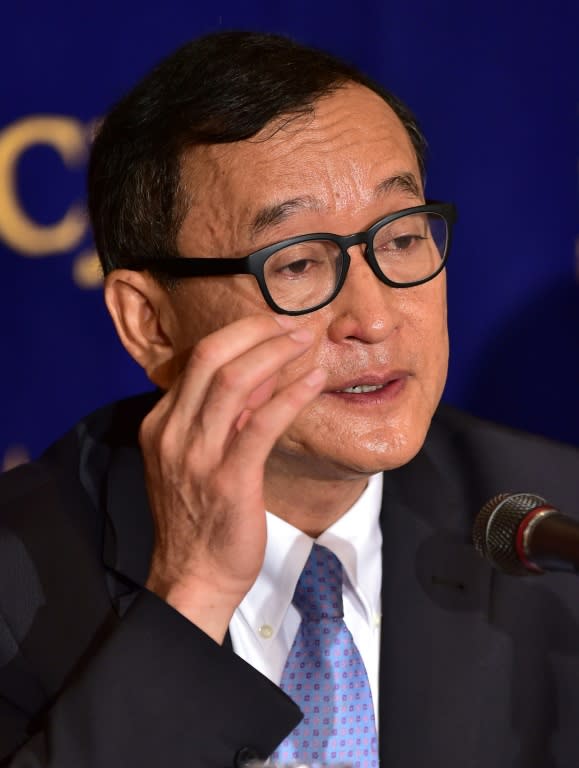 Sam Rainsy resigned as leader of Cambodia's opposition party ahead of the vote in Phnom Penh