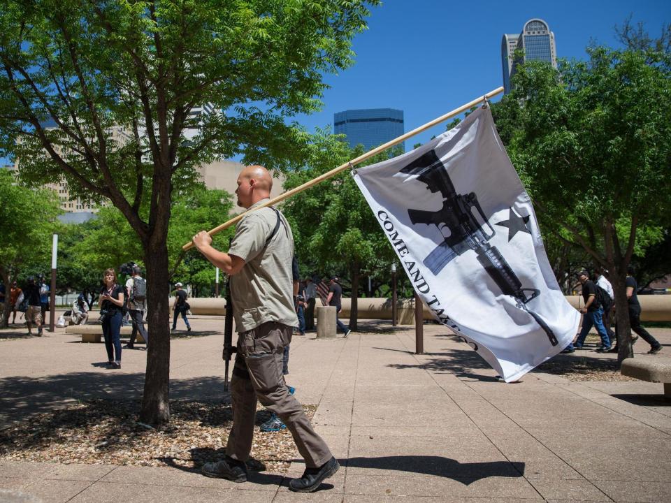 The Texas Senate has passed a bill that allows gun-owning Texans to have both open- and concealed-carry handguns during the week after a natural disaster in a bid to deter looters.House bill 1177, which must pass the House and be signed into law by Governor Greg Abbott, narrowly passed the state Senate 16 to 15. Current law in Texas does not permit gun owners without a license to carry to carry a handgun openly or concealed, but permits the open carry of long-arm guns like the AR-15.The bill aims to deter looting and was supported by the National Rifle Association, who claimed it “would offer temporary protection to honest Texans whose licenses are lost or damaged due to flood, wind or fire, and to those who don’t have a license because they never envisioned a need to transport or carry their handguns outside the home”. HB 1177 drew criticism from gun control groups like Moms Demand Action for Gun Sense in America, who said: “HB 1177 would weaken Texas gun safety laws in already sensitive situations by removing key safety requirements to carry hidden, loaded guns during a state of emergency.”The initiative came after gun-owners pleaded with local politicians to relax licensing rules after Hurricane Harvey affected the area in 2017.The bill's two sponsors, Representative Dade Phelan and state Senator Brandon Creighton, were torn between allowing owners to carry non-permitted handguns for 48 hours or one week after a natural disaster, but a committee ultimately decided to push forward with the one week option. Senator Joan Huffman, one of the three Republicans who voted against it, said she was concerned about the effect the bill could have on law enforcement during a natural disaster. Ms Huffman said: “It’s really, really poor public policy that is not well thought out.“It is not solving a problem. It is creating a problem.”Ms Huffman was joined in her dissent by all 12 Senate democrats.