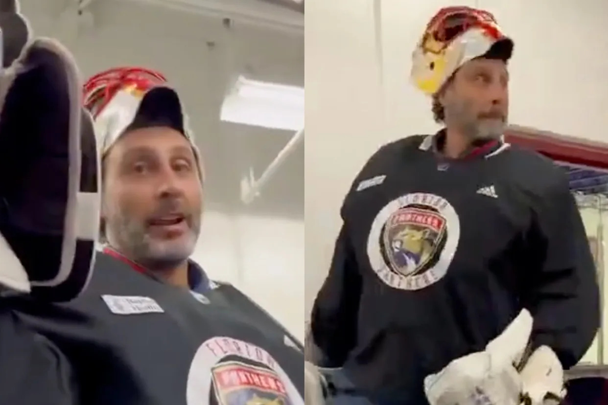 NHL Hall of Famer Roberto Luongo answers a Facebook ad requesting a goaltender for a men's league hockey game. (Photo credit: @topshelfhkyvids)