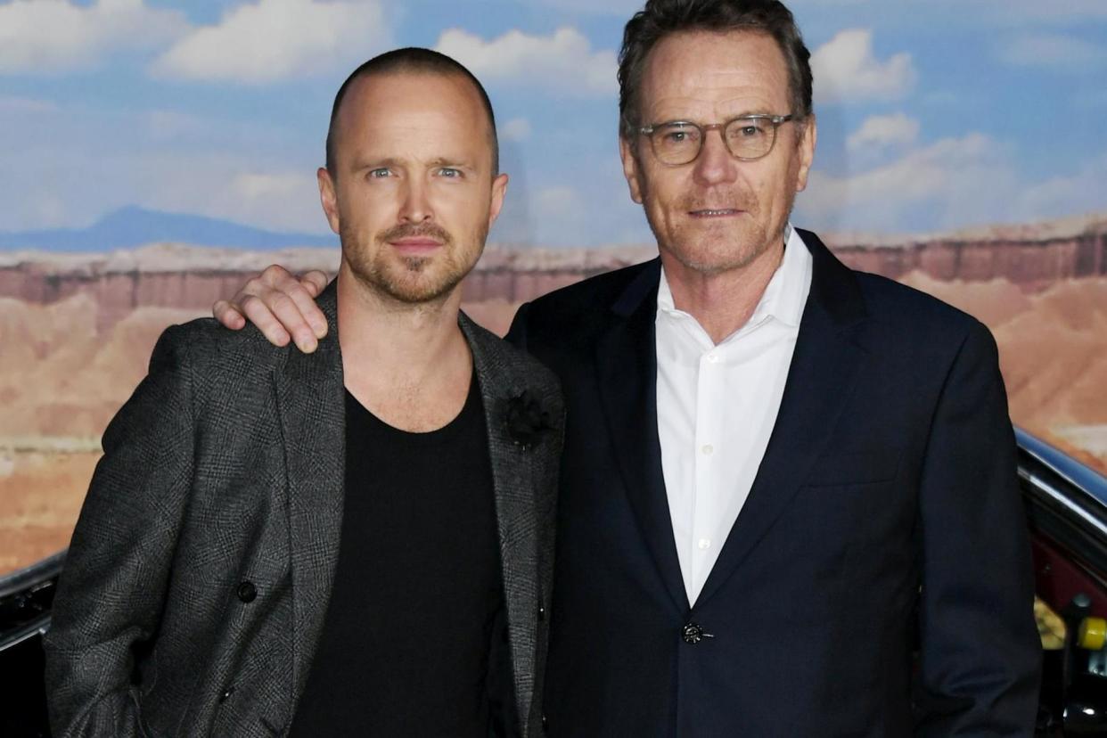 Aaron Paul and Bryan Cranston attend the premiere of Netflix's 'El Camino: A Breaking Bad Movie' at Regency Village Theatre on 7 October, 2019 in Westwood, California: Getty Images