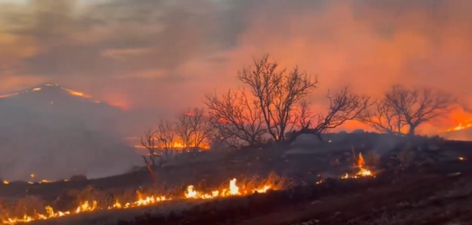 Wildfires spread outofcontrol across Texas panhandle sparking