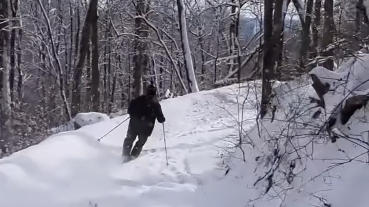  Sean Leader skiing in Windrock Bike Park just west of Knoxville, Tennessee. 