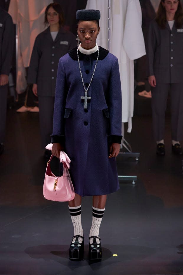 <p>A look from Gucci's Fall 2020 collection. Photo: Imaxtree</p>