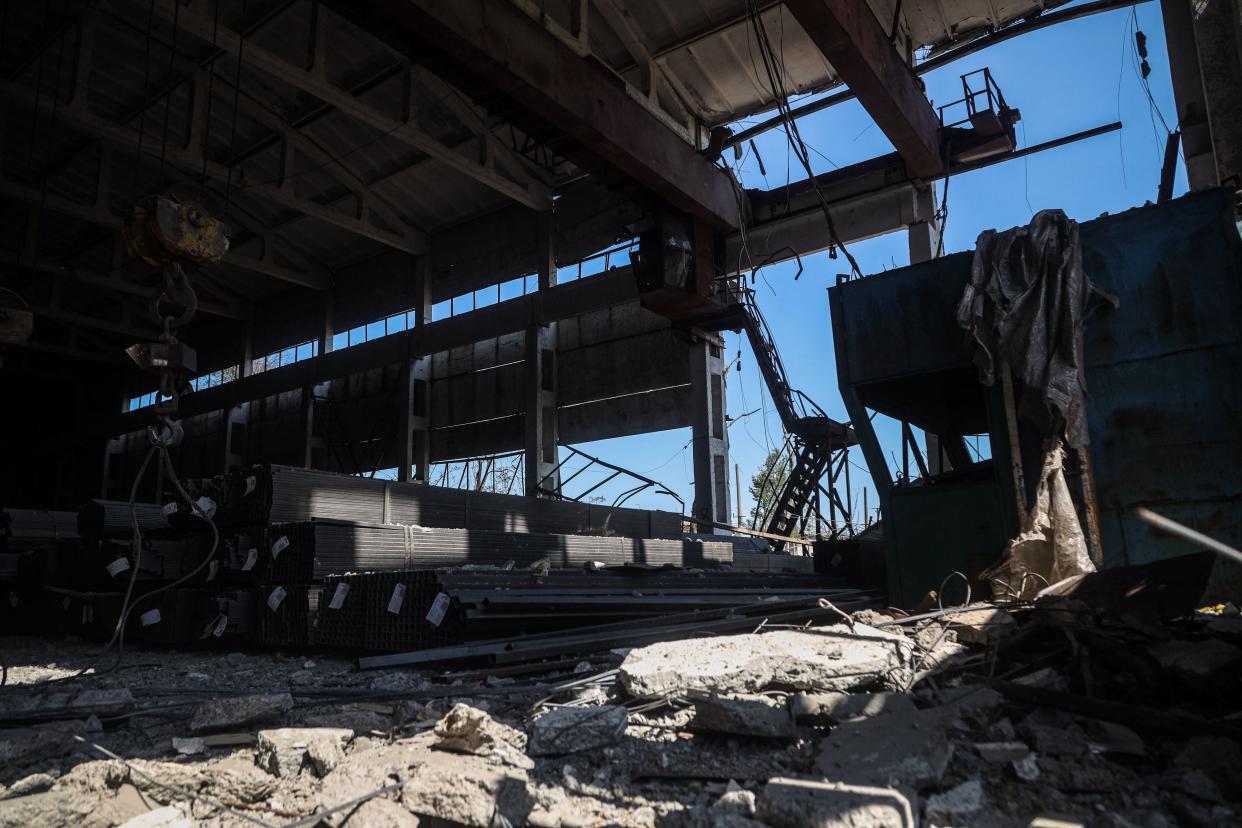 An industrial building that has been damaged after a Russian missile strike in Odesa (AFP via Getty Images)