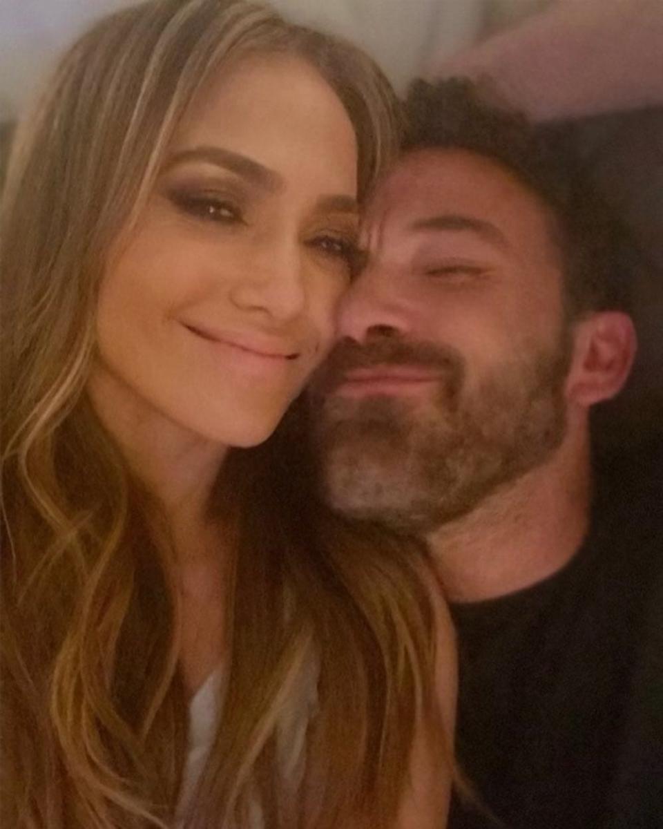 Jennifer Lopez and Ben Affleck in a selfie.