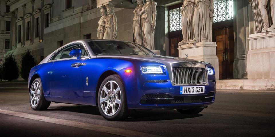 <p>If you like the Rolls-Royce Ghost but wish it was a bit more sporty, then <a rel="nofollow noopener" href="https://www.roadandtrack.com/new-cars/first-drives/reviews/a5449/performance-tests-first-drives-rolls-royce-wraith/" target="_blank" data-ylk="slk:the Wraith is the car for you;elm:context_link;itc:0;sec:content-canvas" class="link ">the Wraith is the car for you</a>. It's one of the best grand tourers money can buy, and you can still pick from all the regular Rolls options like the starlight headliner. <a rel="nofollow noopener" href="https://www.ebay.com/itm/2014-Rolls-Royce-Wraith/332880843668?hash=item4d813e9394:g:Bu4AAOSw8Dpb6zU4:rk:2:pf:0&vxp=mtr" target="_blank" data-ylk="slk:This one's;elm:context_link;itc:0;sec:content-canvas" class="link ">This one's</a> painted in a beautiful blue, and can be yours. </p>