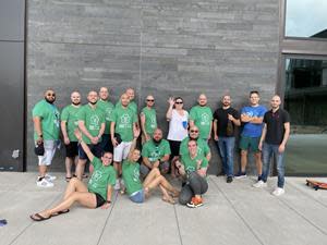 Picture of all Blue participants who shaved their heads