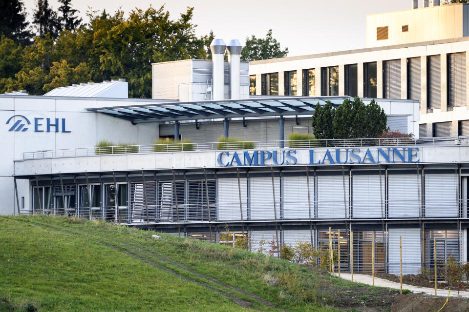 The hospitality management school 'Ecole Hoteliere de Lausanne' pictured in Lausanne, Switzerland, Wednesday, 23 September 2020. Swiss health authorities have ordered a quarantine for 2,500 students at a hospitality management school after a 'significant outbreaks' of COVID-19 turned up. (Jean-Christophe Bott/Keystone via AP)